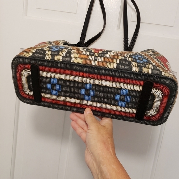 EC Brighton Africa Stories "Safara" Coated Canvas Painted Handbag Tote, … - Picture 5 of 12